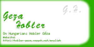 geza hobler business card